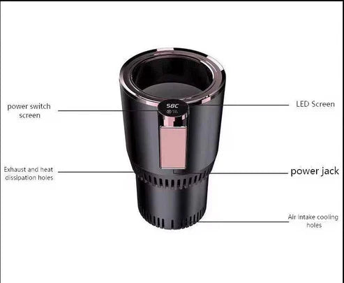 Smart Car Cup Warmer from My Store, showing compact device with power cord for warming beverages in a vehicle.